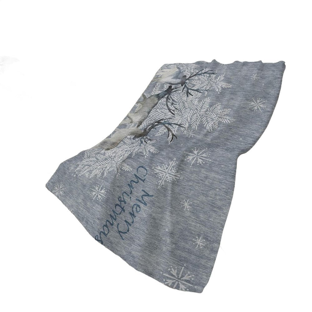 50" X 70" Gray And Silver Animal Print Plush Throw Blanket HomeRoots