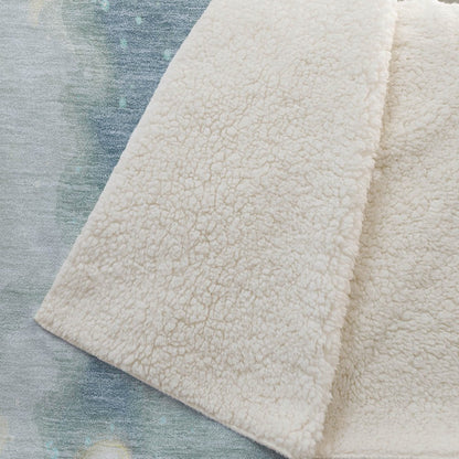 50" X 70" Blue Gold And Ivory Microfiber Floral Plush Throw Blanket HomeRoots