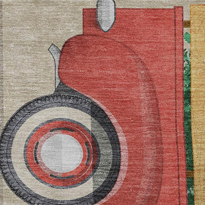 50" X 70" Red Green And Ivory Geometric Polyester Woven Plush Throw Blanket HomeRoots