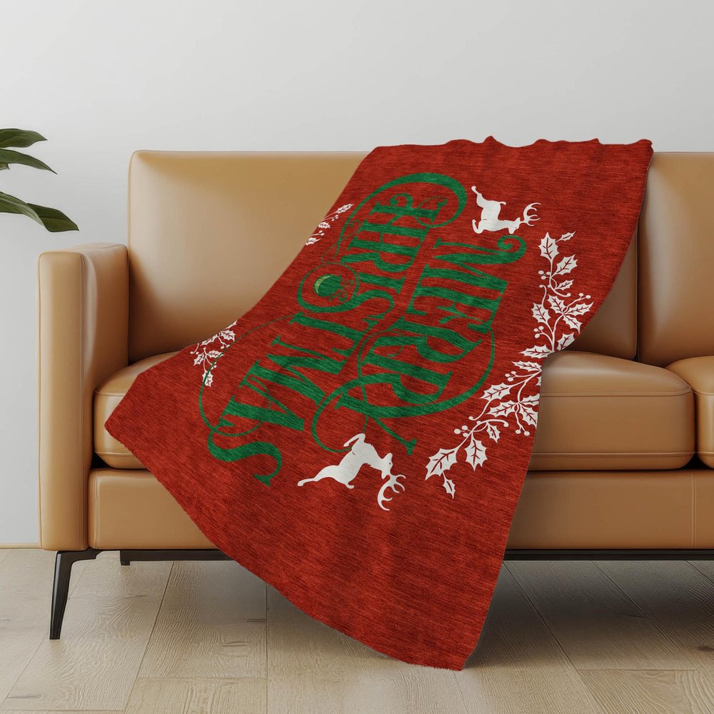 50" X 70" Ruby Red Green And Ivory Floral Plush Throw Blanket HomeRoots