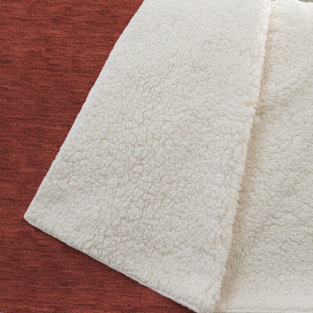 50" X 70" Ruby Red Green And Ivory Floral Plush Throw Blanket HomeRoots
