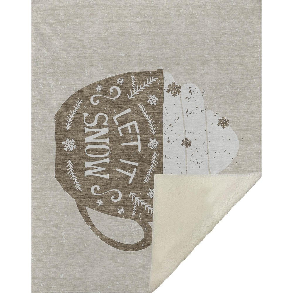50" X 70" Latte Ivory And Beige Geometric Polyester Woven Plush Throw Blanket HomeRoots
