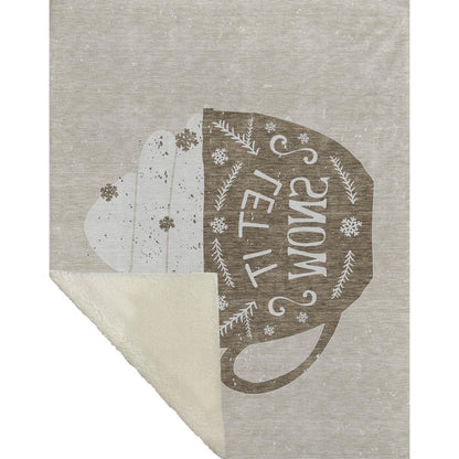 50" X 70" Latte Ivory And Beige Geometric Polyester Woven Plush Throw Blanket HomeRoots