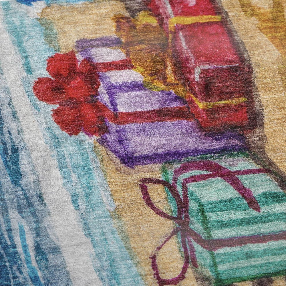 50" X 70" Blue Red And Green Microfiber Geometric Plush Throw Blanket HomeRoots