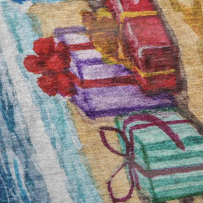 50" X 70" Blue Red And Green Microfiber Geometric Plush Throw Blanket HomeRoots