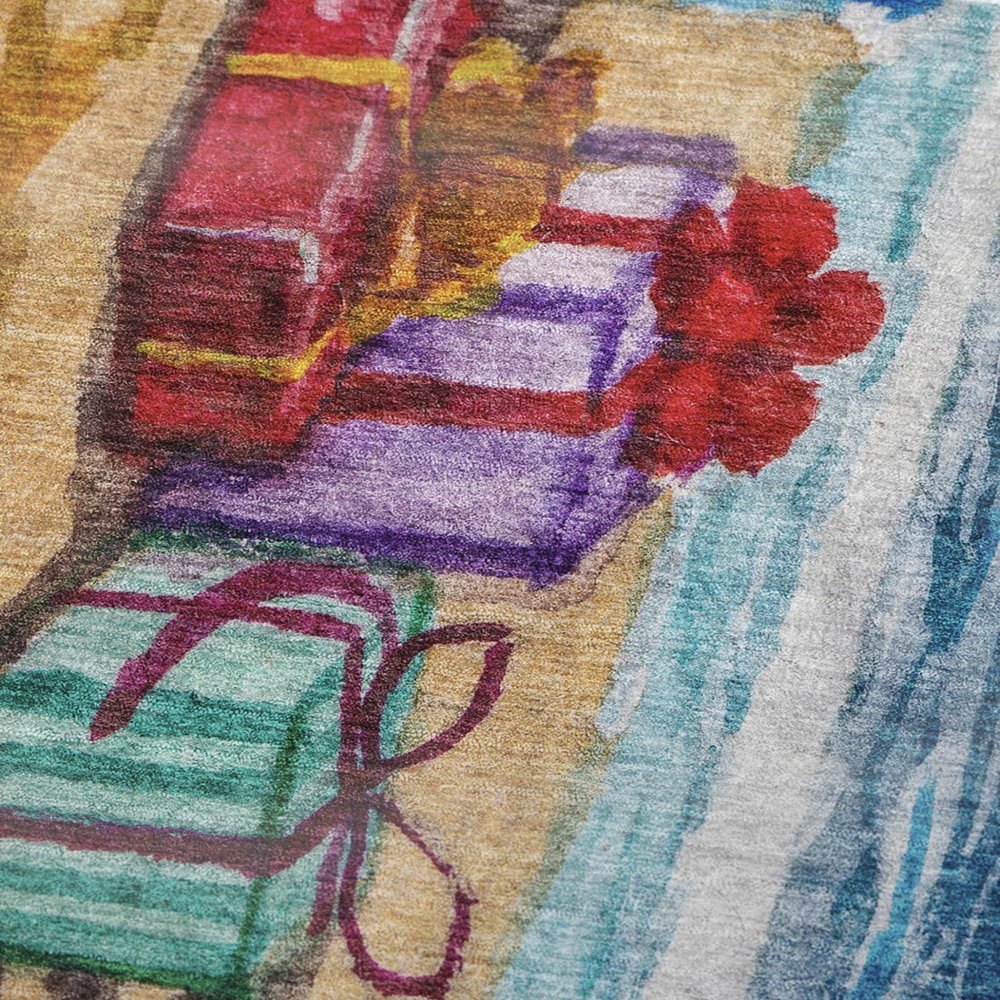 50" X 70" Blue Red And Green Microfiber Geometric Plush Throw Blanket HomeRoots
