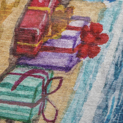 50" X 70" Blue Red And Green Microfiber Geometric Plush Throw Blanket HomeRoots