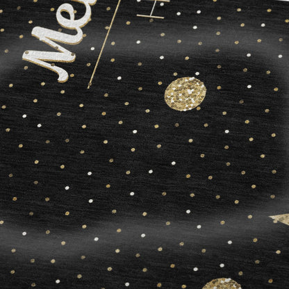 50" X 70" Midnight Gold And Ivory Polka Dots Polyester Woven Plush Throw Blanket HomeRoots
