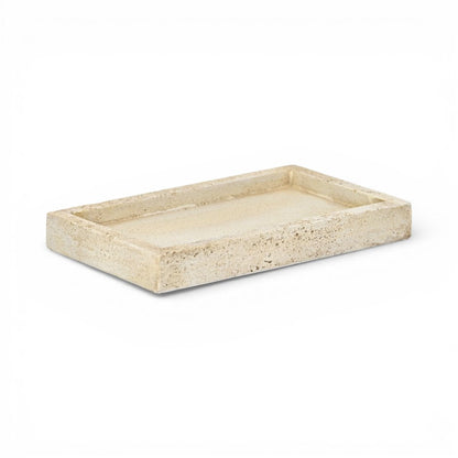 10" Beige Rustic Resin Faux Stone Handmade Trinket Tray HomeRoots