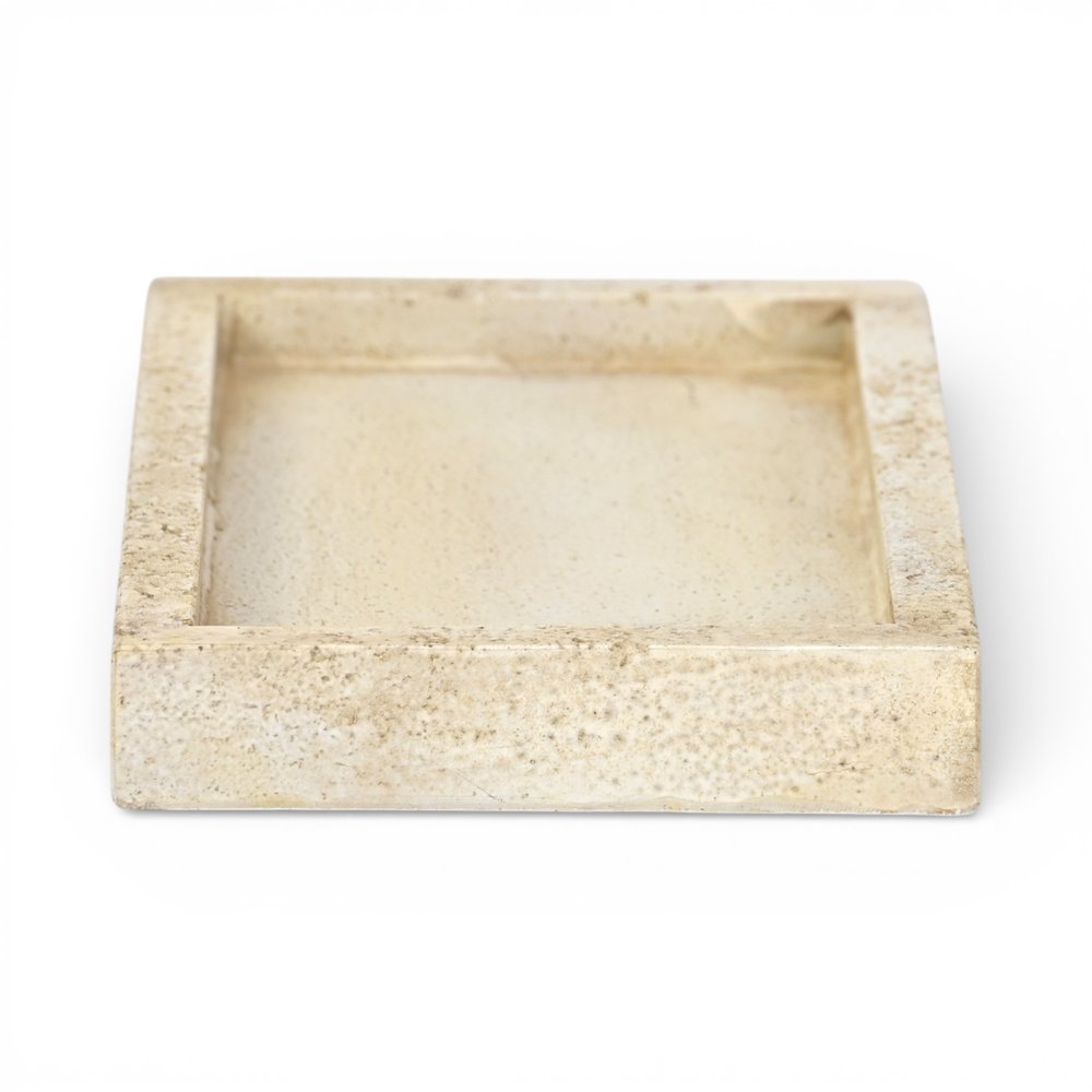 10" Beige Rustic Resin Faux Stone Handmade Trinket Tray — view 4