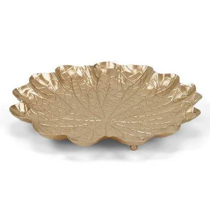 12" Gold Metal Handmade Lily Pad Vanity Tray HomeRoots
