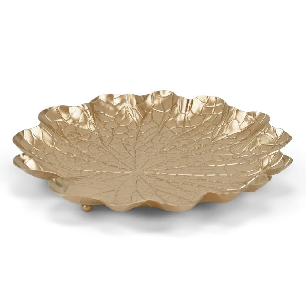 12" Gold Metal Handmade Lily Pad Vanity Tray — view 2