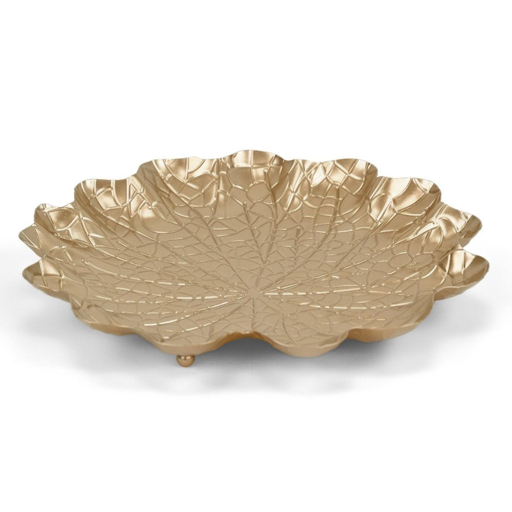 12" Gold Metal Handmade Lily Pad Vanity Tray — view 3
