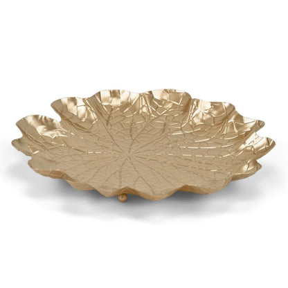 12" Gold Metal Handmade Lily Pad Vanity Tray