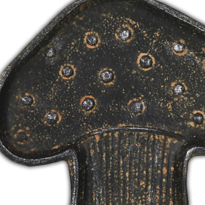7" Black And Gold Cast Iron Handmade Mushroom Trinket Tray HomeRoots