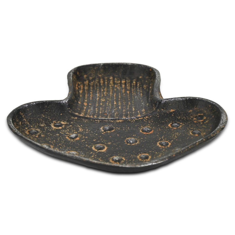 7" Black And Gold Cast Iron Handmade Mushroom Trinket Tray HomeRoots