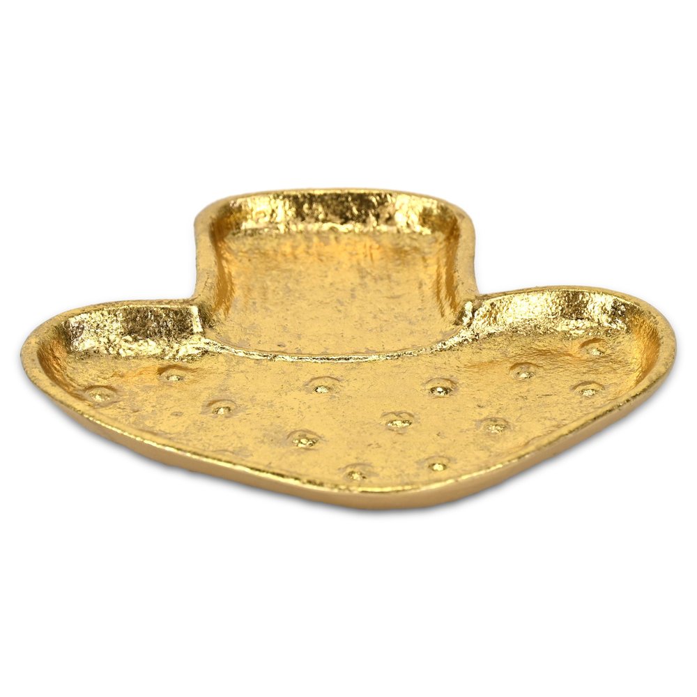 7" Gold Cast Iron Handmade Mushroom Trinket Tray HomeRoots