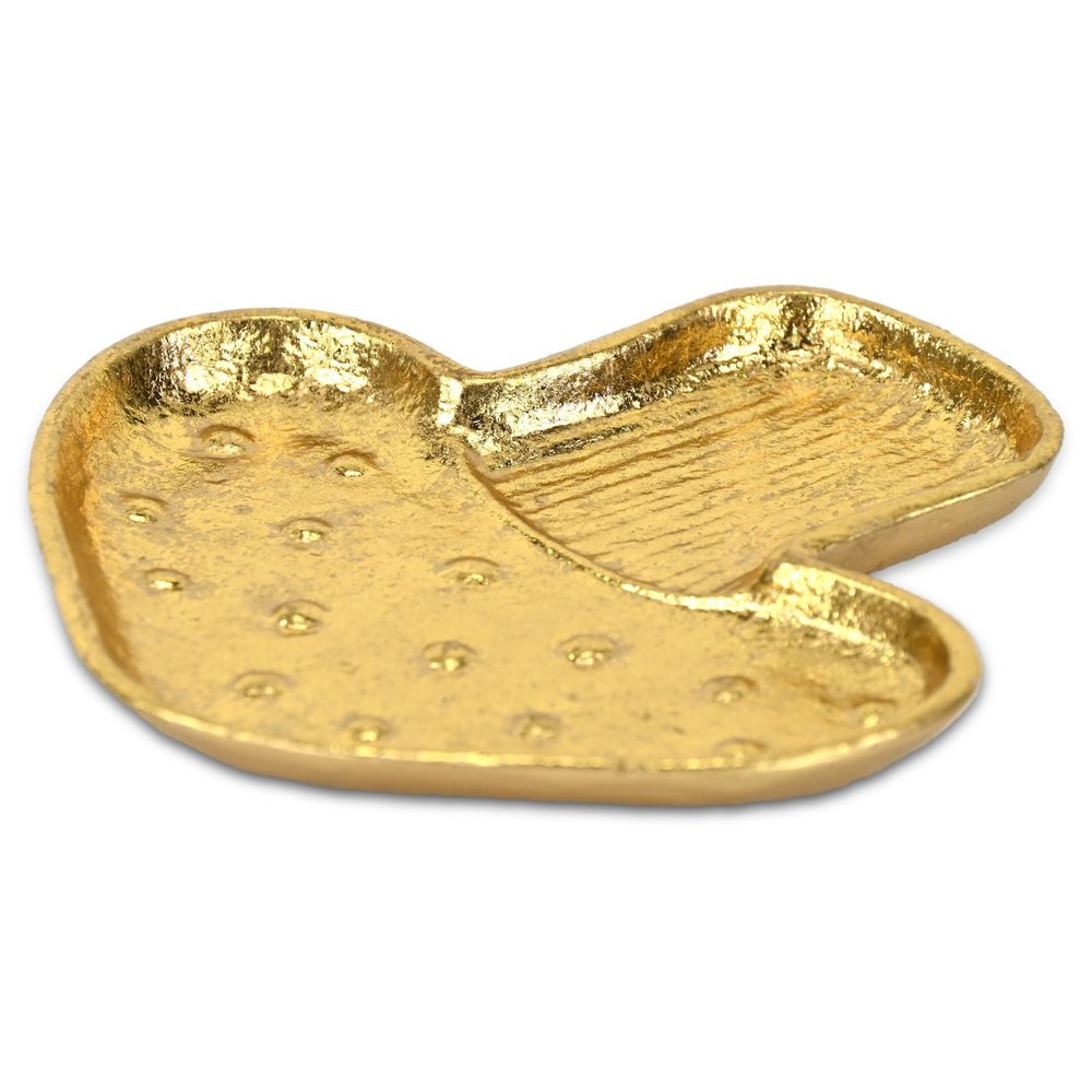 7" Gold Cast Iron Handmade Mushroom Trinket Tray HomeRoots