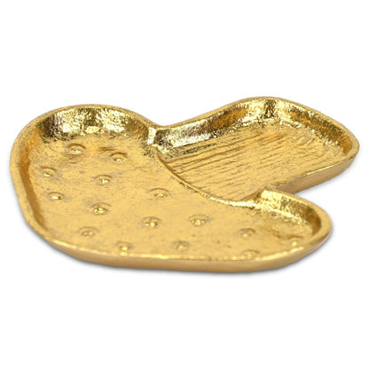 7" Gold Cast Iron Handmade Mushroom Trinket Tray HomeRoots