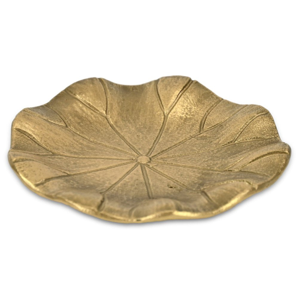 6" Gold Cast Iron Lily Pad Trinket Tray HomeRoots