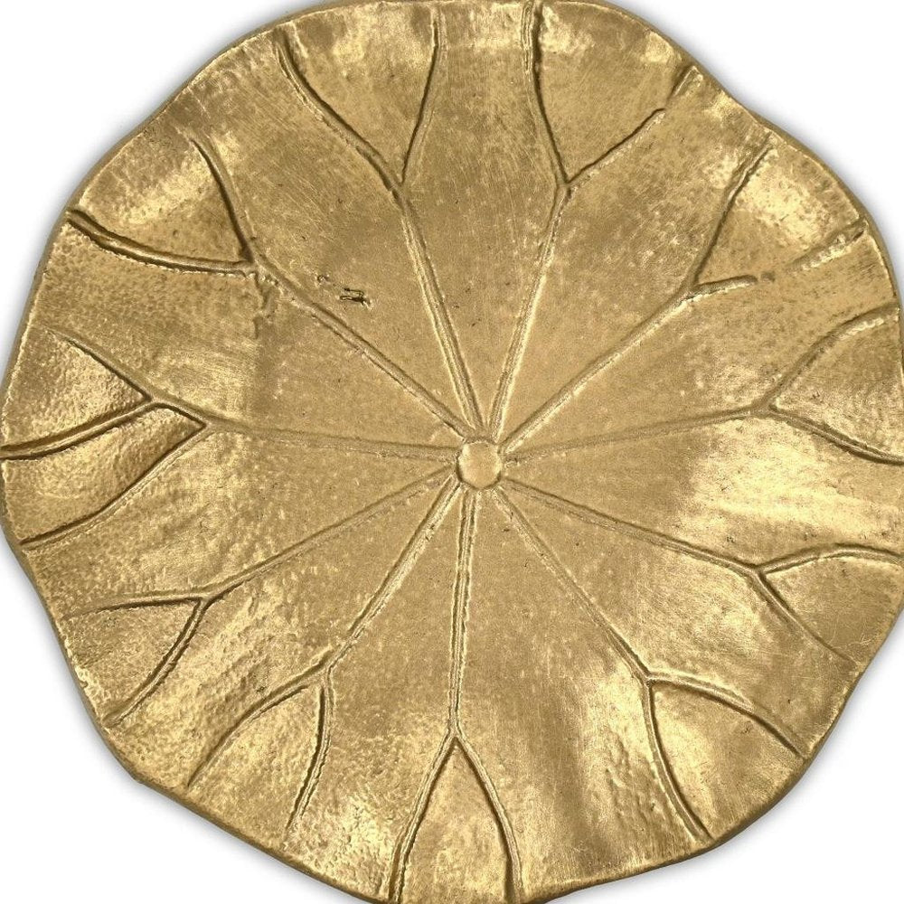 6" Gold Cast Iron Lily Pad Trinket Tray HomeRoots