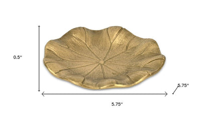 6" Gold Cast Iron Lily Pad Trinket Tray HomeRoots