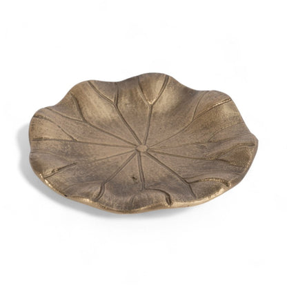 6" Gold Cast Iron Lily Pad Trinket Tray HomeRoots