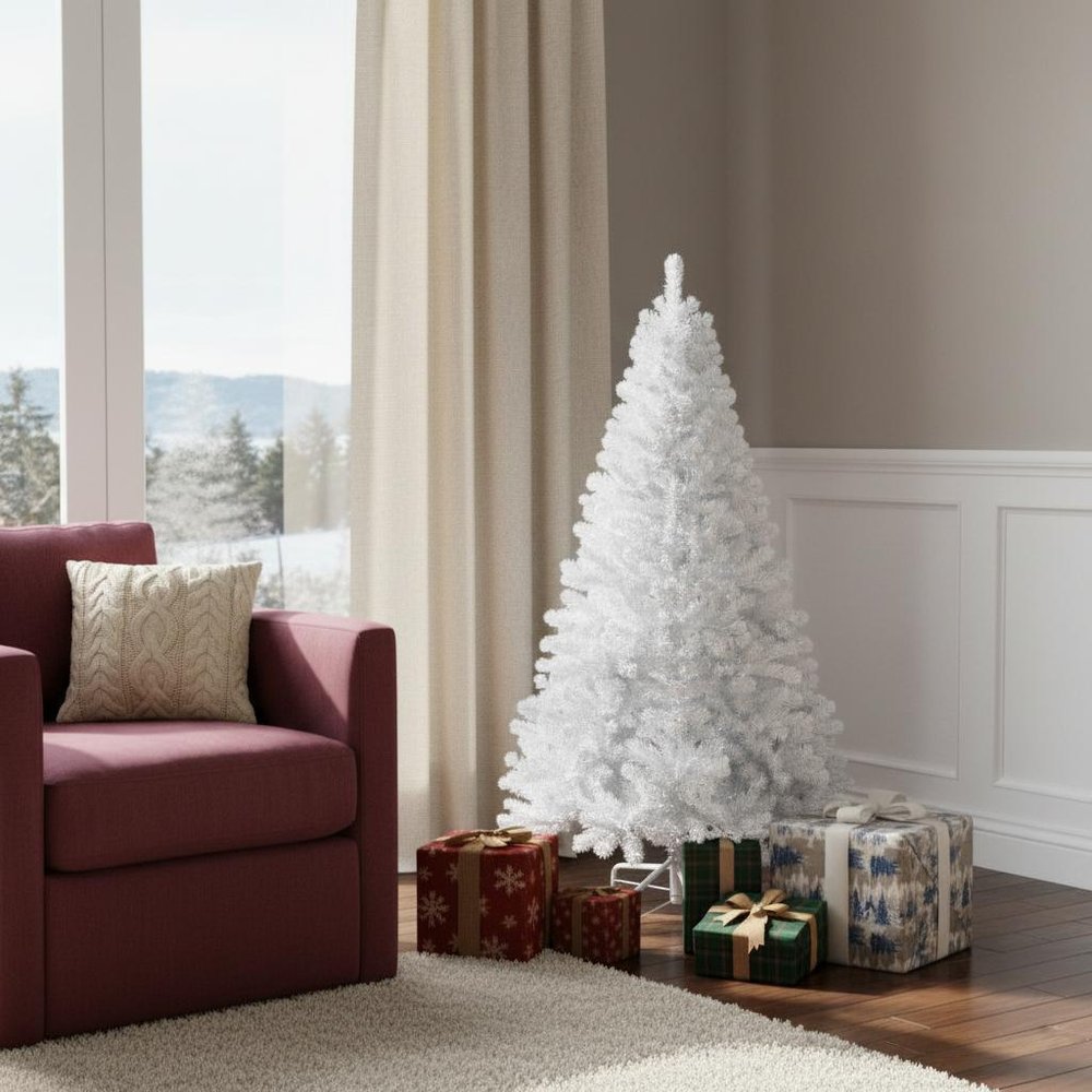 6' White Full Pine Christmas Tree