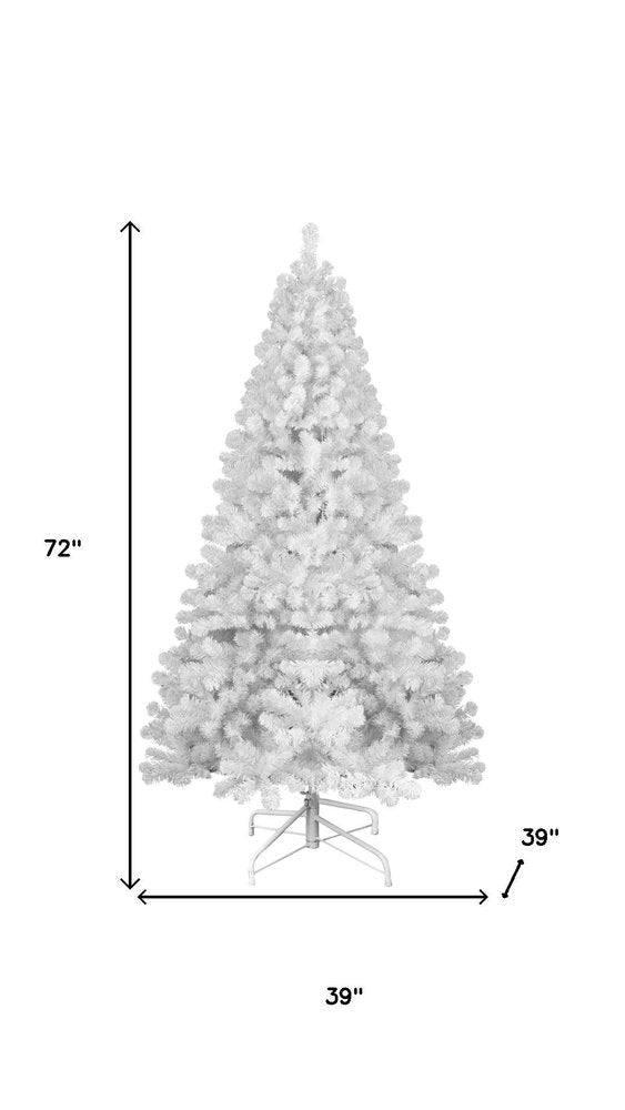 7' White Full Pine Christmas Tree HomeRoots