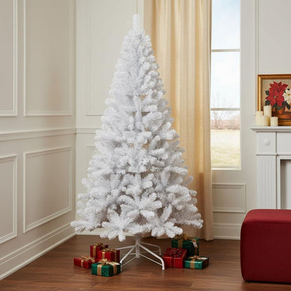 7' White Full Pine Christmas Tree HomeRoots