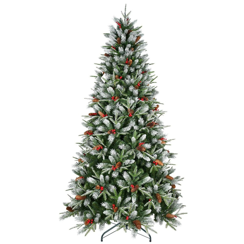 8' White Full Pine Christmas Tree HomeRoots
