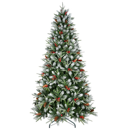 8' White Full Pine Christmas Tree HomeRoots
