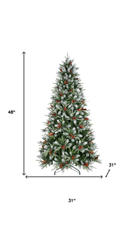 8' White Full Pine Christmas Tree HomeRoots