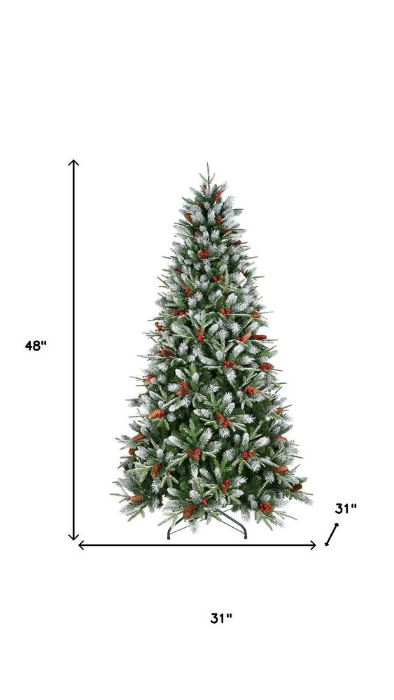 8' White Full Pine Christmas Tree HomeRoots