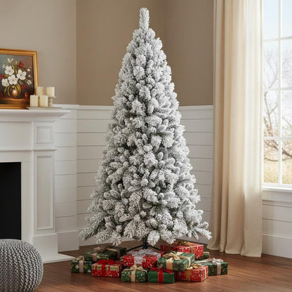 8' White Full Pine Christmas Tree HomeRoots
