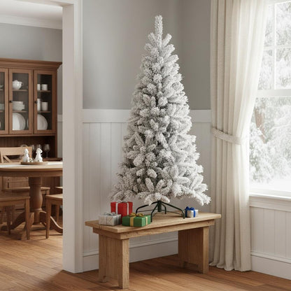 4' Full Flocked Pine Christmas Tree HomeRoots