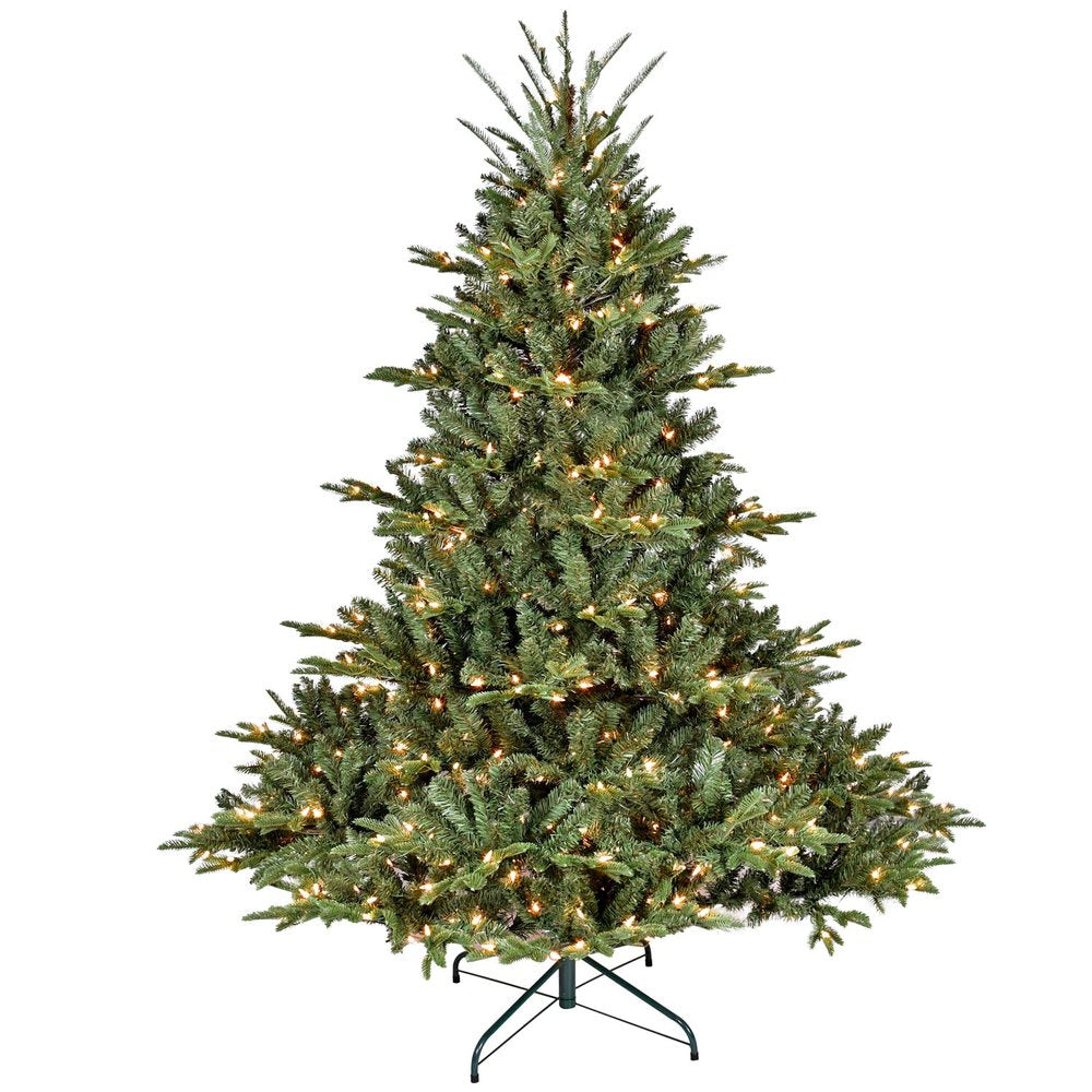 7' Pre Lit Full Pine Christmas Tree HomeRoots