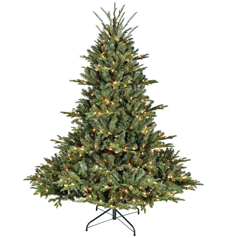 7.5' Pre Lit Full Pine Christmas Tree HomeRoots