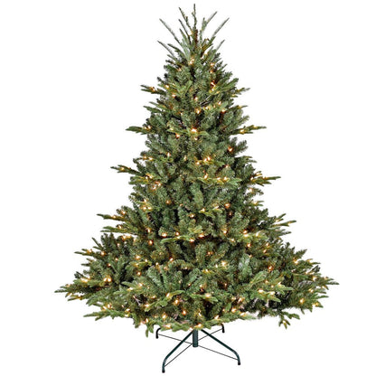 7' Pre Lit Full Pine Christmas Tree HomeRoots