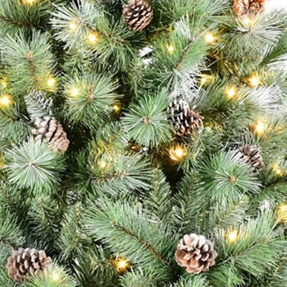 9' Pre Lit Full Pine Christmas Tree HomeRoots