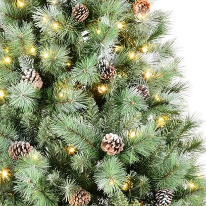 9' Pre Lit Full Pine Christmas Tree HomeRoots