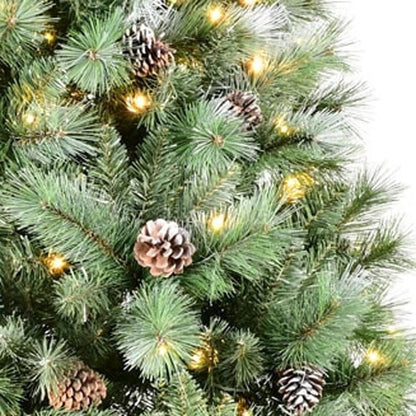 9' Pre Lit Full Pine Christmas Tree HomeRoots