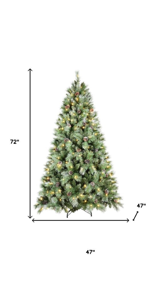 9' Pre Lit Full Pine Christmas Tree HomeRoots