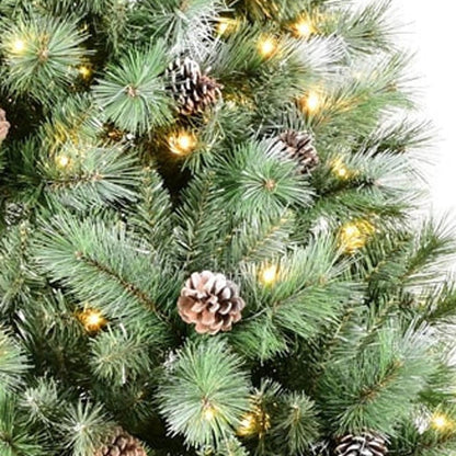 6' Pre Lit Full Pine Christmas Tree HomeRoots