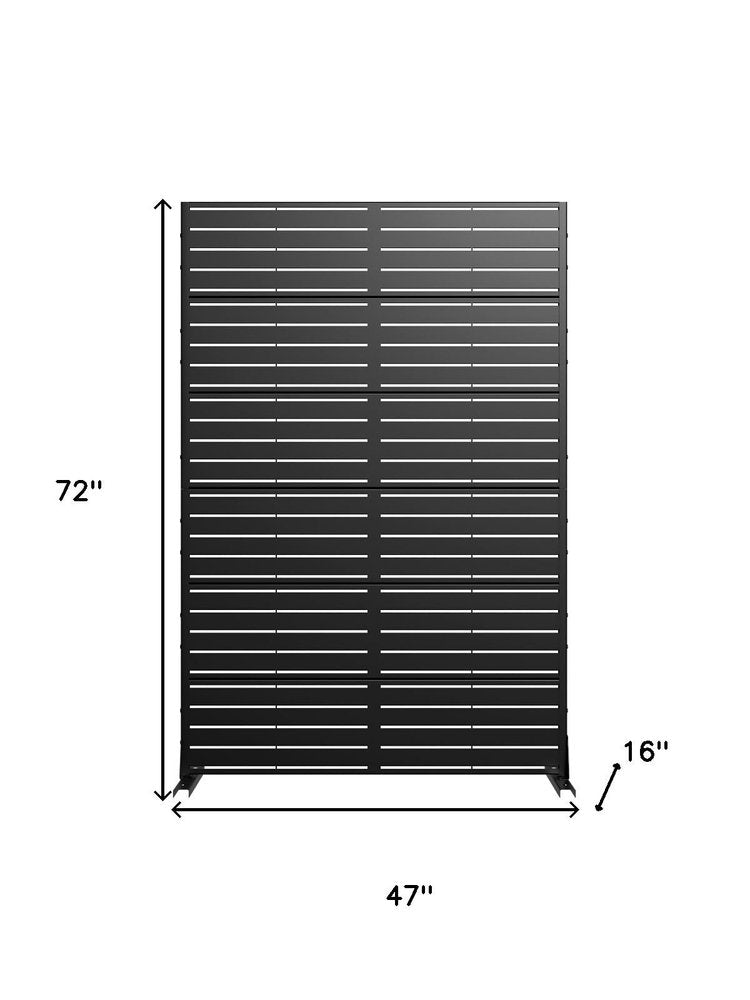 72" Black Metal Six Panel Screen Room Divider HomeRoots