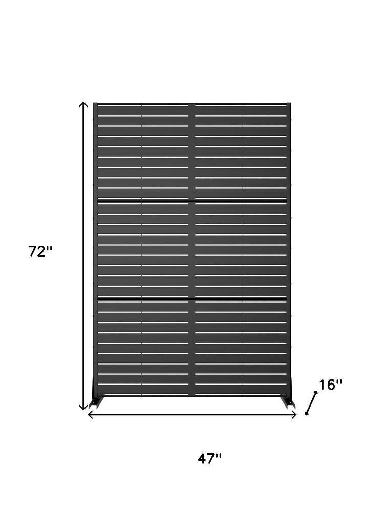72" Black Metal Six Panel Screen Room Divider HomeRoots