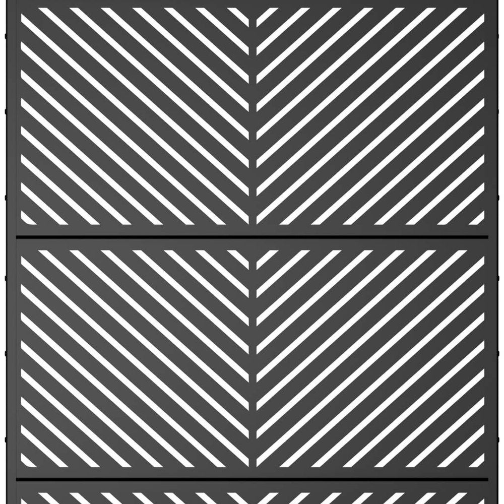 72" Black Metal Six Panel Screen Room Divider HomeRoots