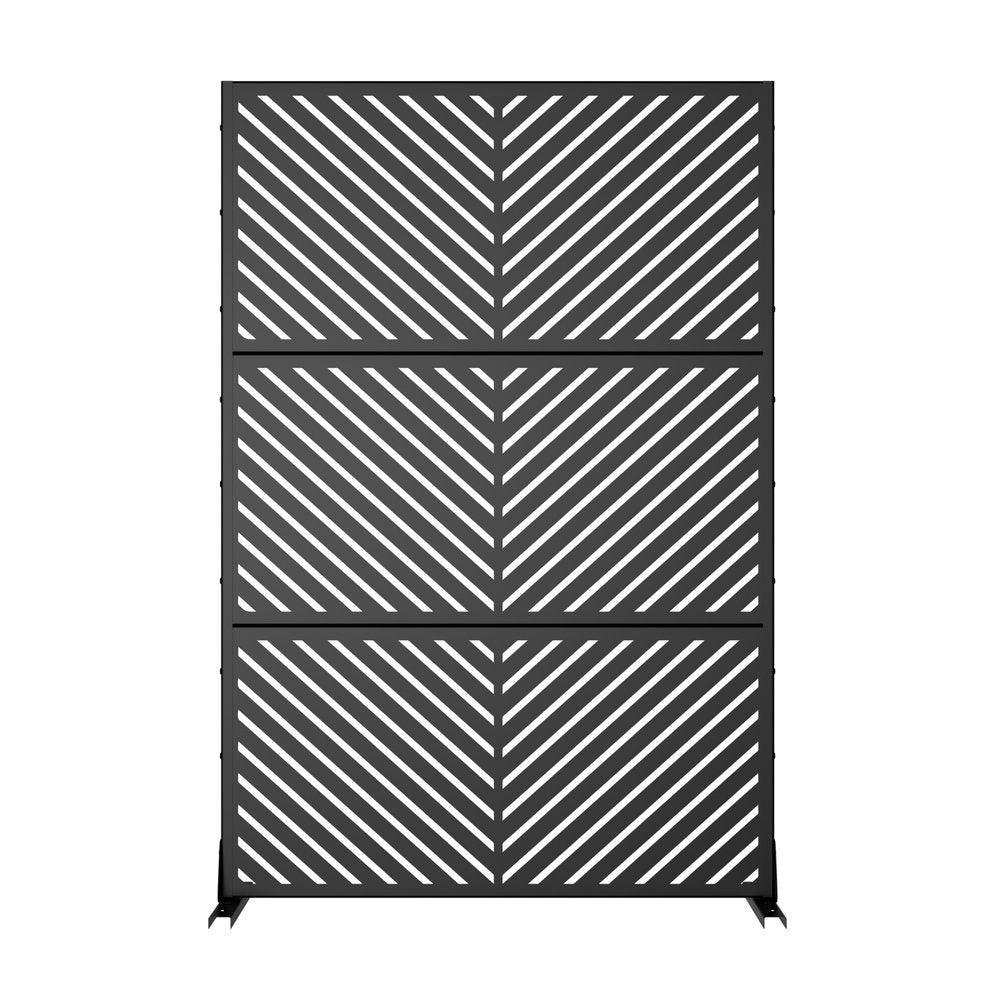 72" Black Metal Six Panel Screen Room Divider HomeRoots