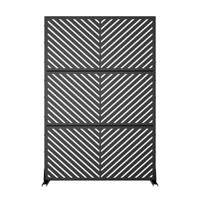 72" Black Metal Six Panel Screen Room Divider HomeRoots