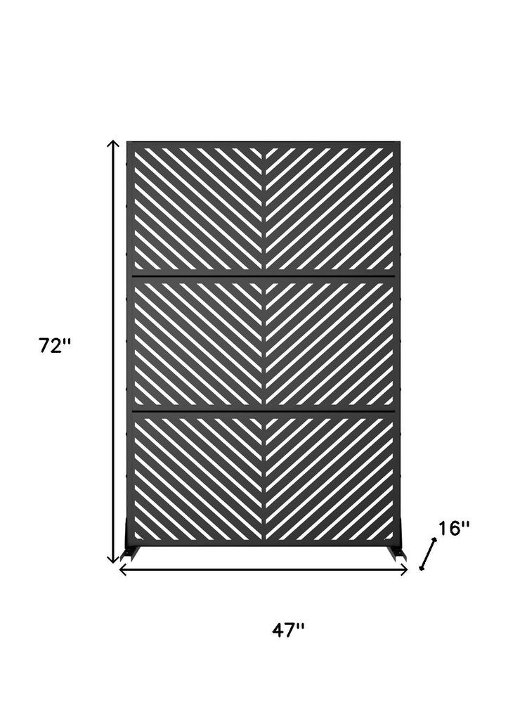 72" Black Metal Six Panel Screen Room Divider HomeRoots